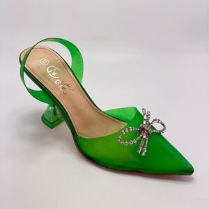 Chic Transparent Heels with Bow jelly heel sandal1932